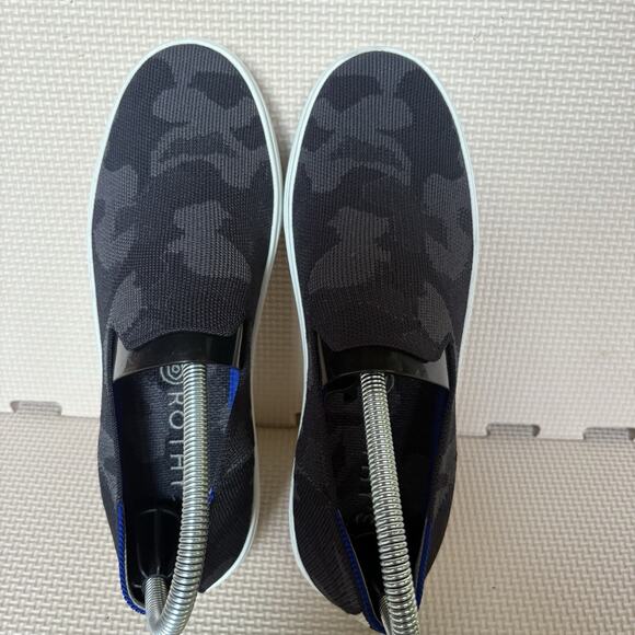 Rothy’s The Original Slip On Sneaker Women’s Size 7 Black Grey Camo Knit Comfort - Picture 9 of 9